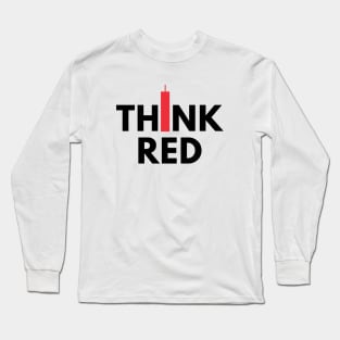 Think Red (Candle Stick) Black Long Sleeve T-Shirt